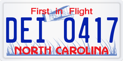 NC license plate DEI0417