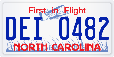 NC license plate DEI0482
