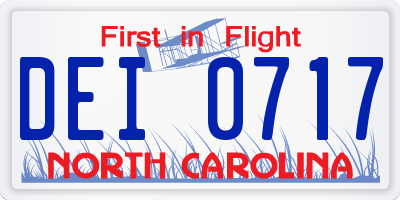 NC license plate DEI0717