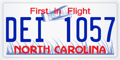 NC license plate DEI1057