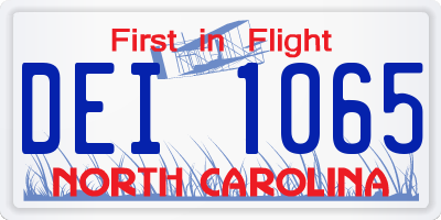 NC license plate DEI1065