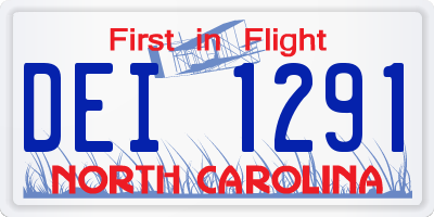 NC license plate DEI1291