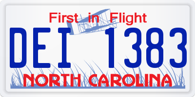 NC license plate DEI1383