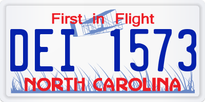 NC license plate DEI1573