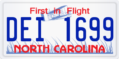 NC license plate DEI1699