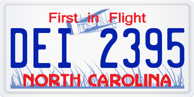 NC license plate DEI2395