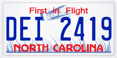 NC license plate DEI2419