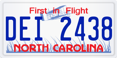 NC license plate DEI2438