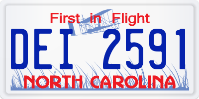NC license plate DEI2591