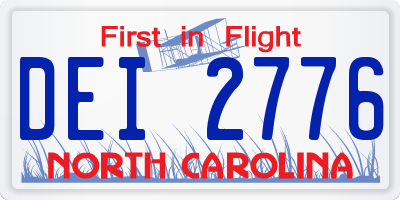 NC license plate DEI2776