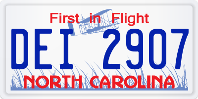 NC license plate DEI2907