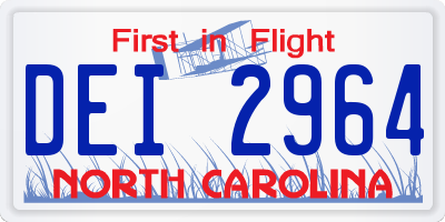 NC license plate DEI2964
