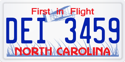 NC license plate DEI3459