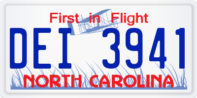 NC license plate DEI3941