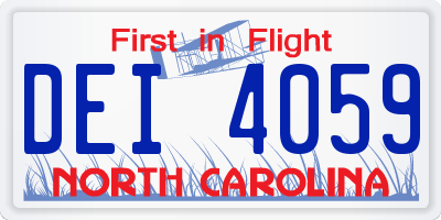NC license plate DEI4059