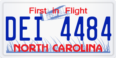 NC license plate DEI4484