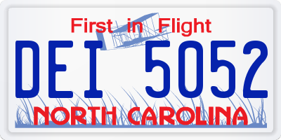 NC license plate DEI5052