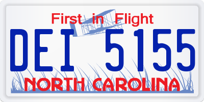 NC license plate DEI5155