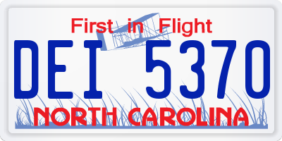 NC license plate DEI5370