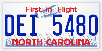 NC license plate DEI5480