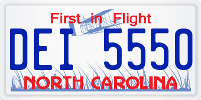 NC license plate DEI5550