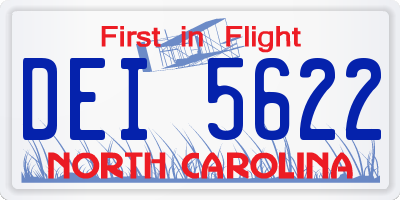NC license plate DEI5622