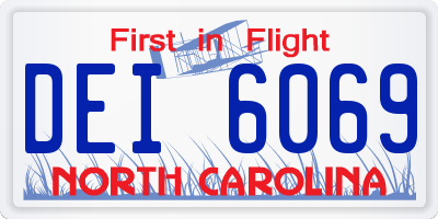 NC license plate DEI6069
