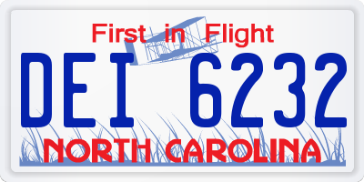 NC license plate DEI6232