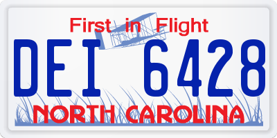 NC license plate DEI6428