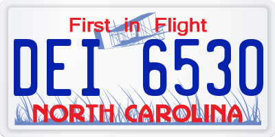 NC license plate DEI6530