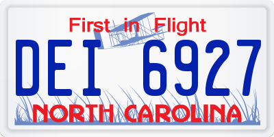 NC license plate DEI6927