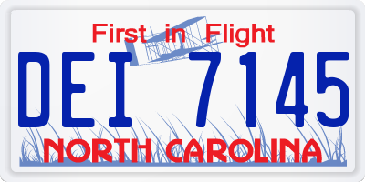 NC license plate DEI7145