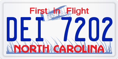 NC license plate DEI7202