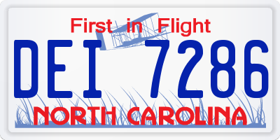 NC license plate DEI7286