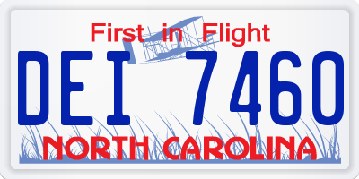 NC license plate DEI7460