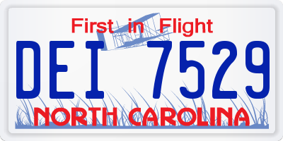 NC license plate DEI7529