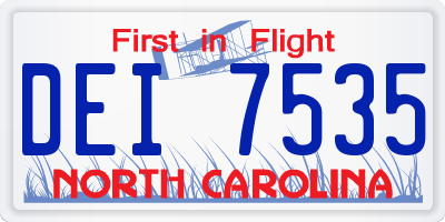 NC license plate DEI7535