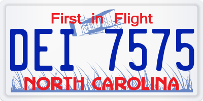 NC license plate DEI7575