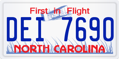 NC license plate DEI7690