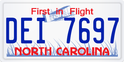 NC license plate DEI7697