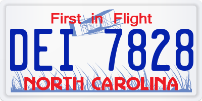 NC license plate DEI7828