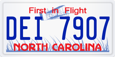 NC license plate DEI7907