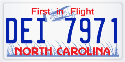 NC license plate DEI7971