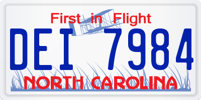 NC license plate DEI7984