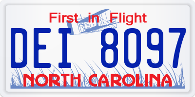 NC license plate DEI8097