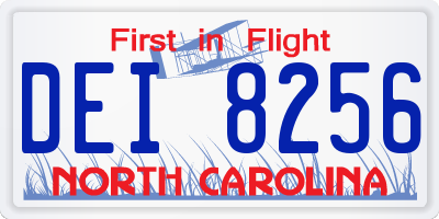 NC license plate DEI8256