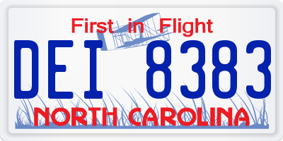 NC license plate DEI8383