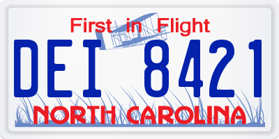 NC license plate DEI8421