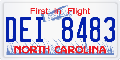 NC license plate DEI8483