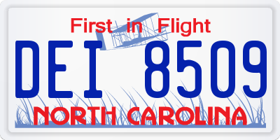 NC license plate DEI8509